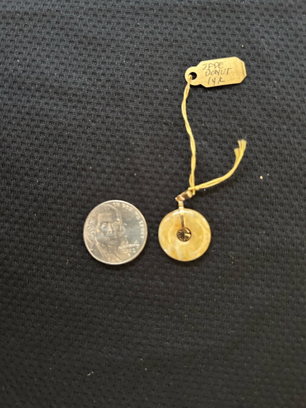JADE charm/ pendant -yellowish honey jade bi